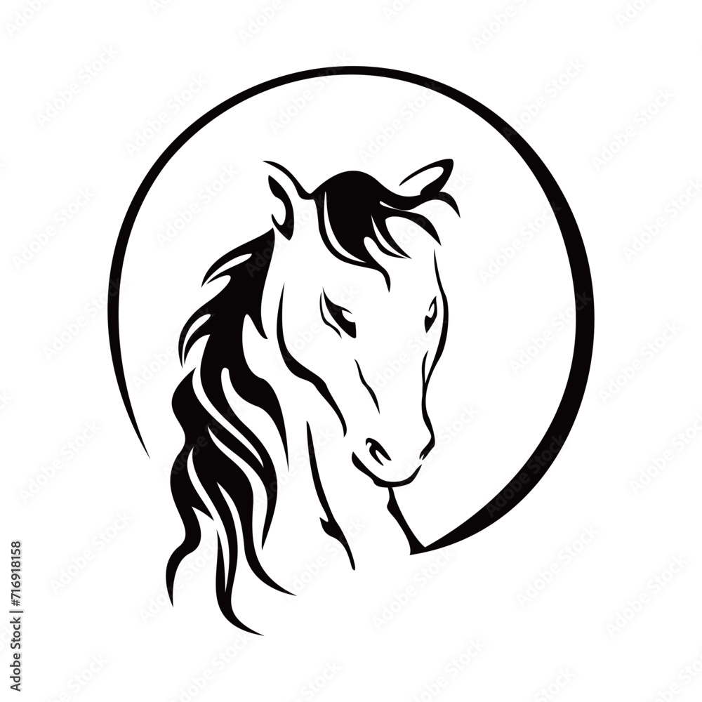 horse silhouette design. mustang sign and symbol.