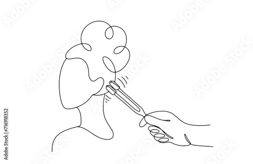 Otolaryngologist. Doctor. Patient. Diagnostics. Tuning fork