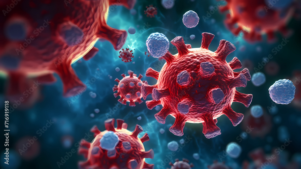 Cell background, virus cells, medical research background Cell background, virus cells, medical research background