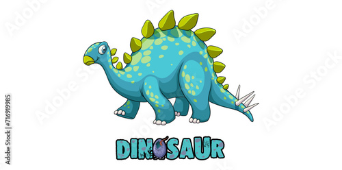 Dinosaur Cartoon Character On White Background  Dinosaur Animal Vector Illustration.