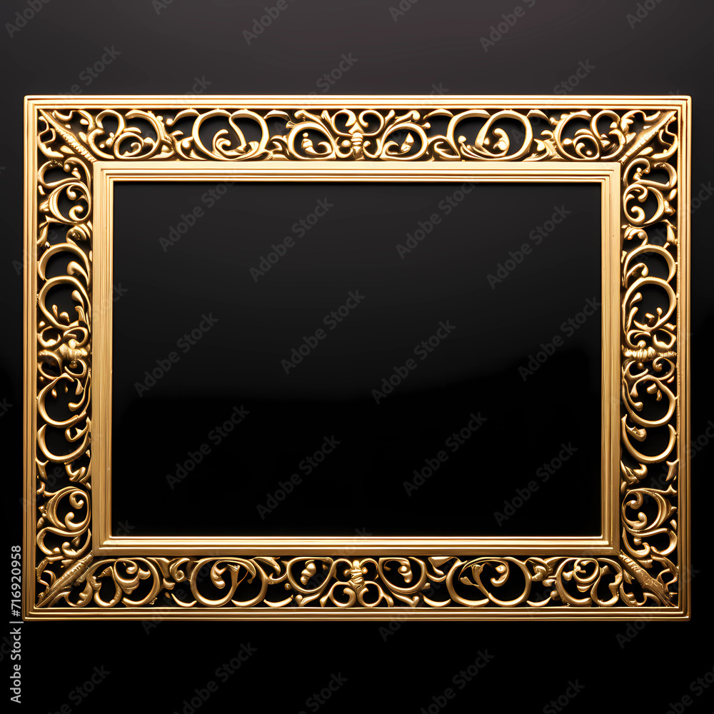 Artistry in Gold Rectangle Ornament Photo Frame