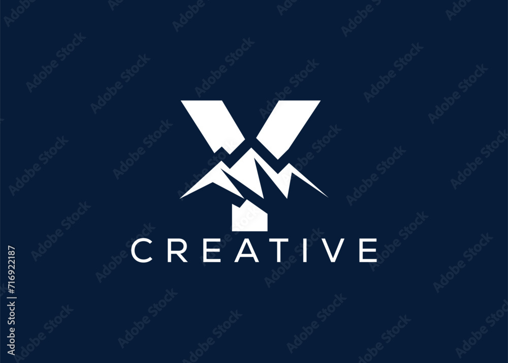 Obraz premium Minimal Letter Y mountain logo design vector template. Initial Letter Y hill vector logo