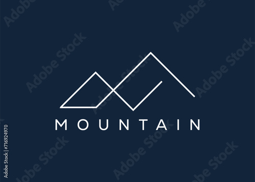 Minimal Mountain logo design vector template. Hill vector logo