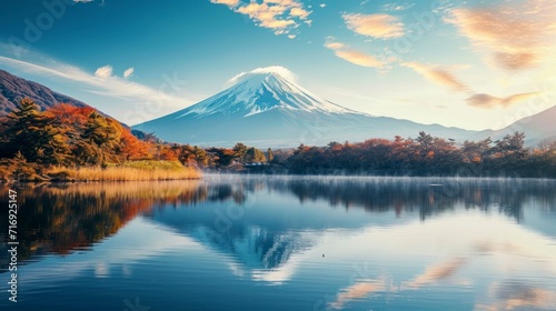 amazing mountain of Mount Fuji in Japan photo
