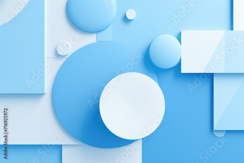 abstract light blue background circles, 3d render, dynamic and modern concept