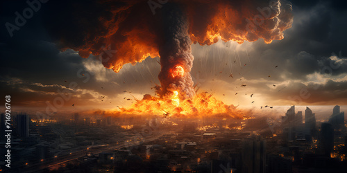 Apocalyptic epic scene depicting the end of the world, Global warming fuels severe disasters rising temps intensify consequences , 