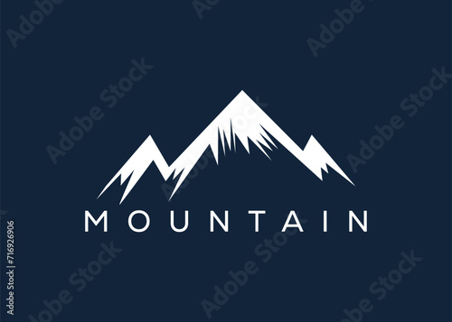 Minimal Mountain logo design vector template. Hill vector logo