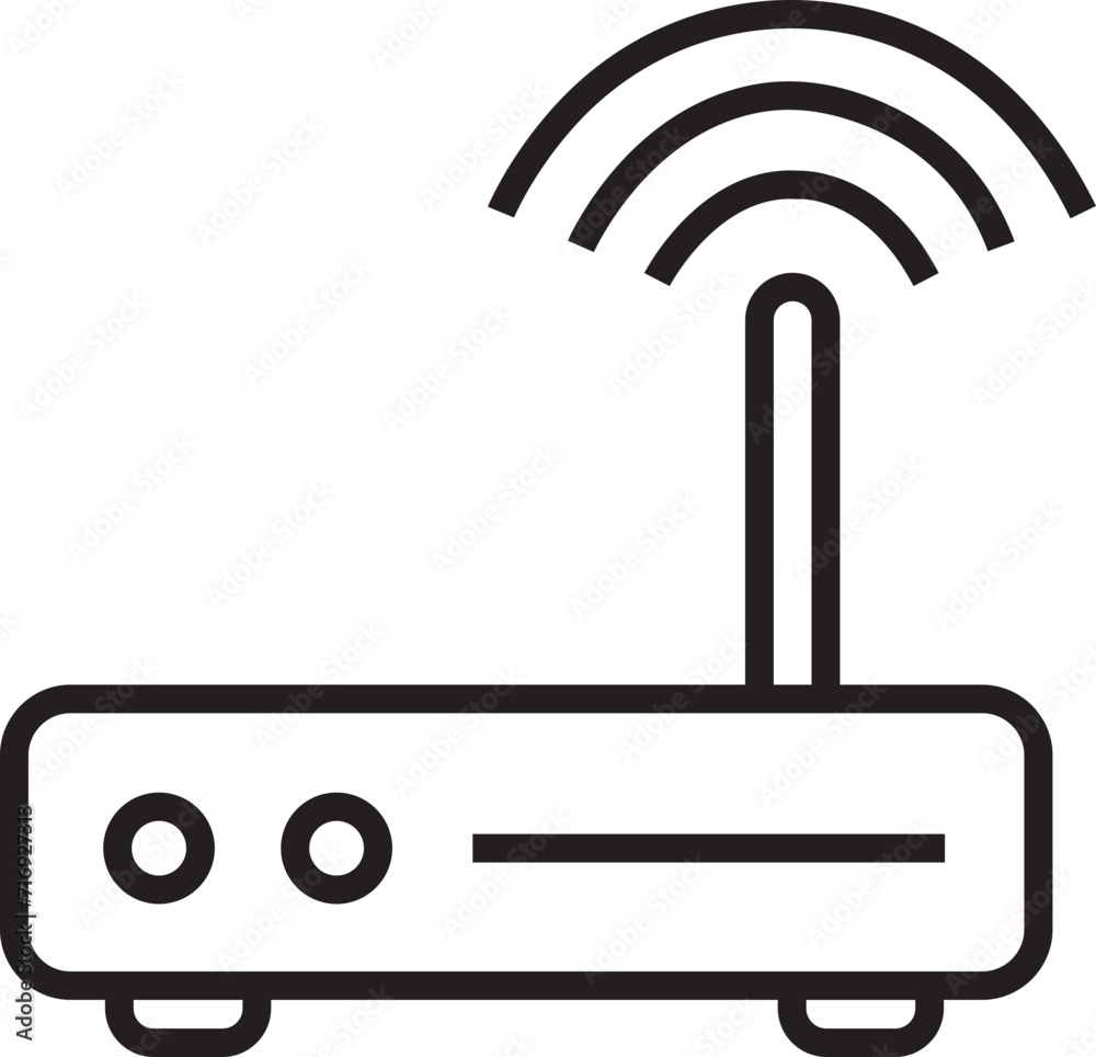 Wifi Router icon in trendy Linear style editable stock. Broadband vector illustration pictogram on transparent background. Internet connection business concept. Flat icon for mobile apps and websites. Wifi Router icon in trendy Linear style editable stock. Broadband vector illustration pictogram on transparent background. Internet connection business concept. Flat icon for mobile apps and websites.