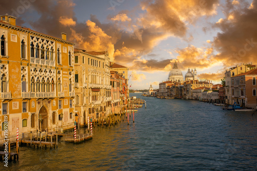 View of Grand Canal and Basilica Santa Maria della Salute in Venice, Italy from Ponte Dell"Accademia © Marius Igas