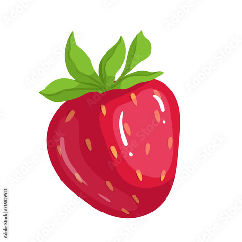 Juicy, ripe summer strawberry.Vector graphics.Vector graphics.
