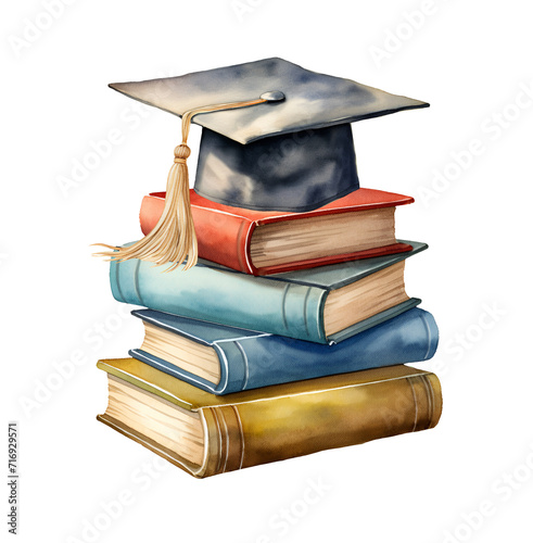 Watercolor school. Illustration clipart isolated on white background.