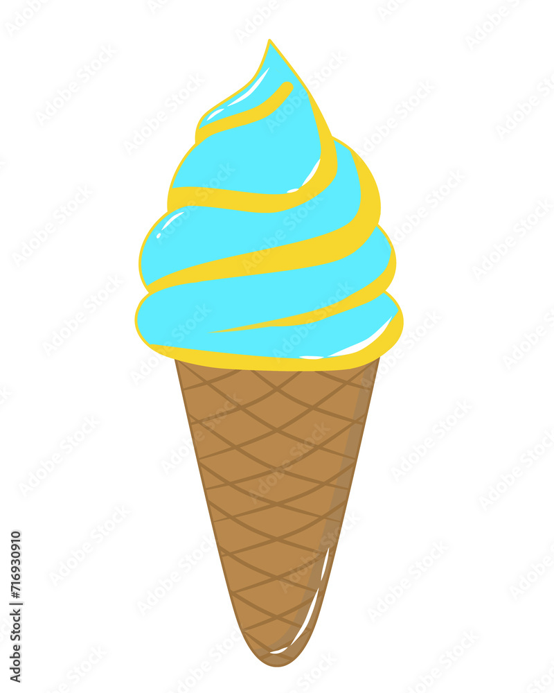 Doodle ice cream illustration inspired by sea salt and banana flavor with brown yellow and blue color that can be use for social media, sticker, wallpaper, e.t.c Doodle ice cream illustration inspired by sea salt and banana flavor with brown yellow and blue color that can be use for social media, sticker, wallpaper, e.t.c