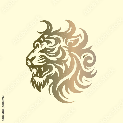 Vector illustration of gradient tiger head logo design