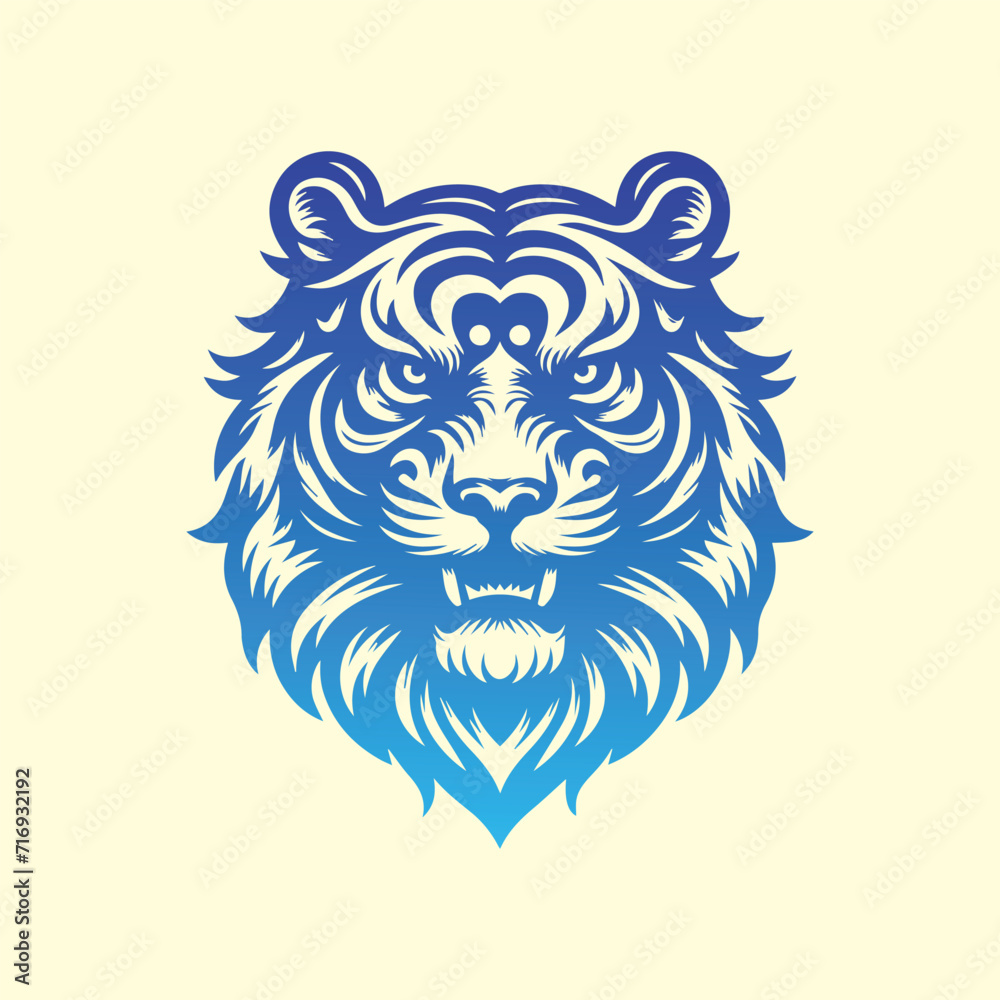 Vector illustration of gradient tiger head logo design