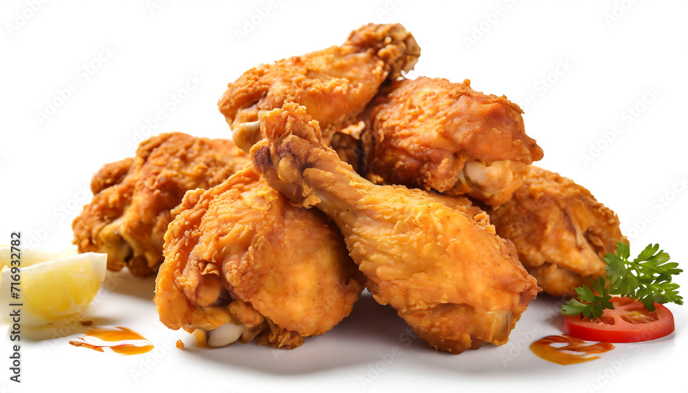 Fried chicken isolated on white background. Fried chicken isolated on white background.