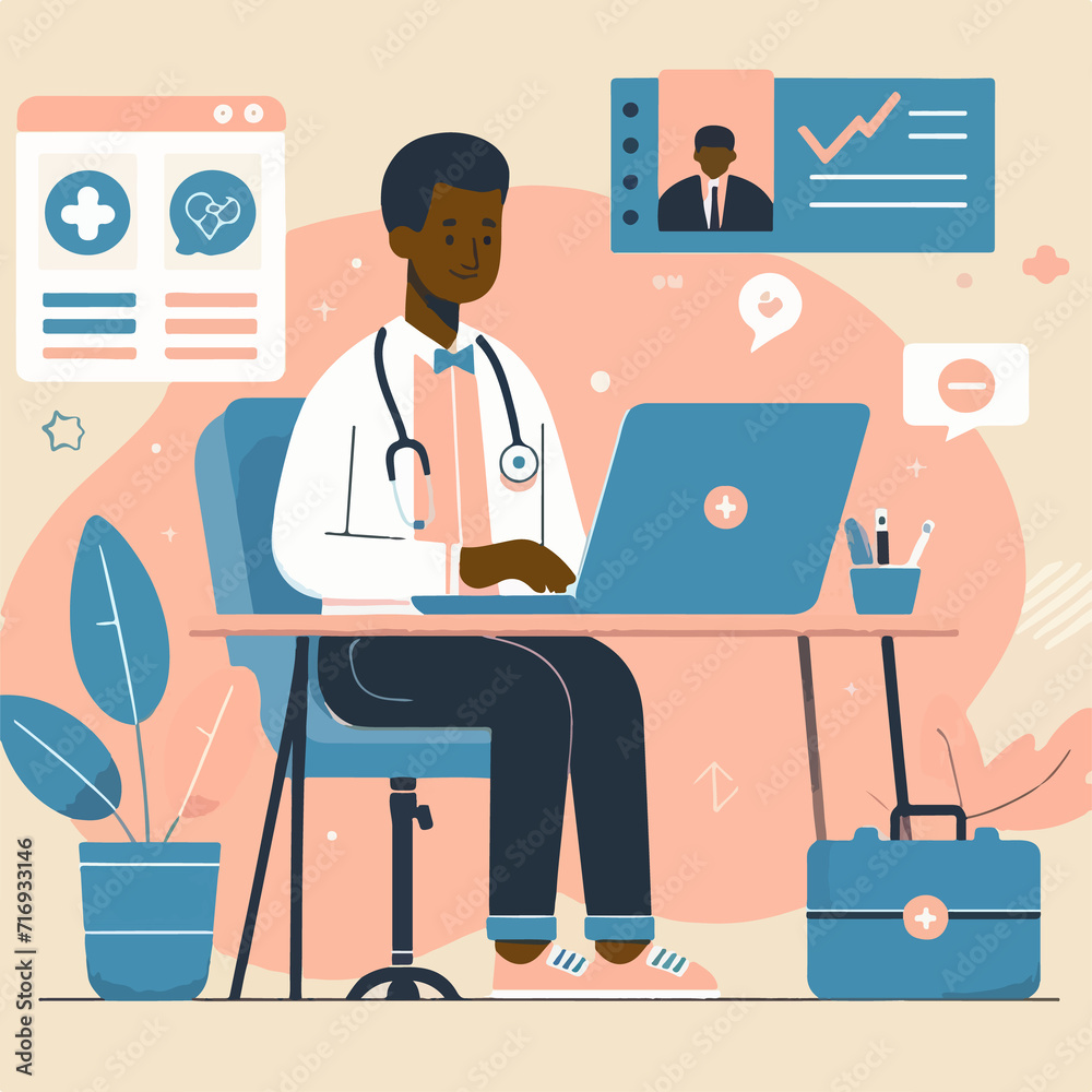 doctor working on computer doctor working on computer