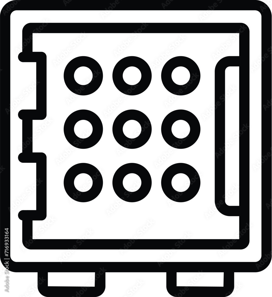 Metal secure money protect icon outline vector. Safety vault. Treasure code Metal secure money protect icon outline vector. Safety vault. Treasure code