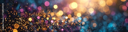 Abstract bokeh background of colorful glowing lights in soft focus in bright sunlight.