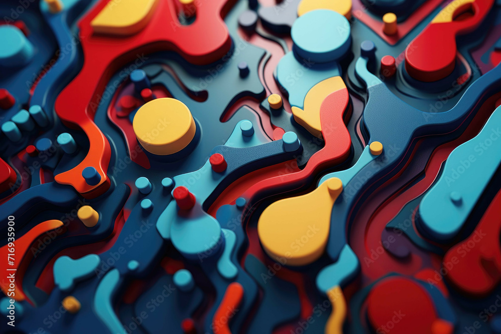 Abstract Geometric Background with Fluid Shapes