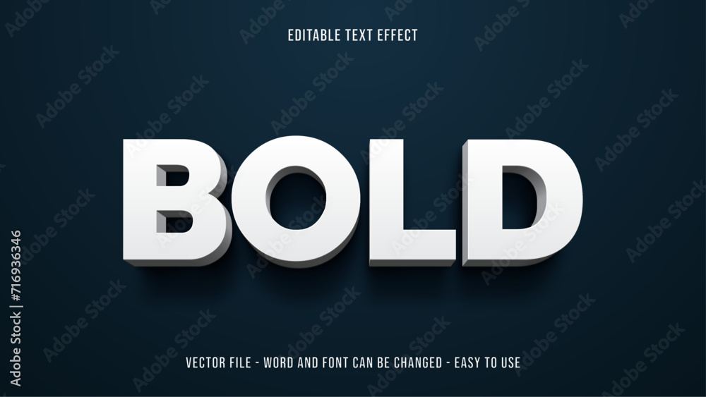 White and bold editable text effect vector template White and bold editable text effect vector template