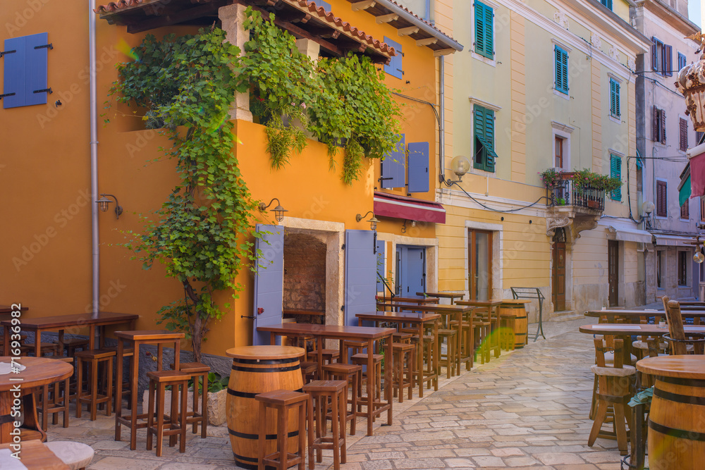 Obraz premium Porec, Croatia. Street in old town.