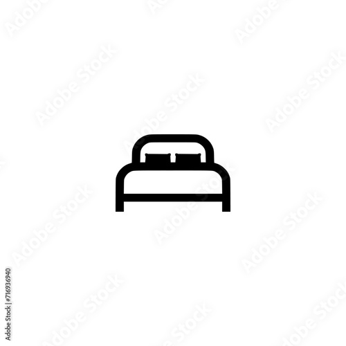 Bed icon. Happy morning icon isolated on white background 