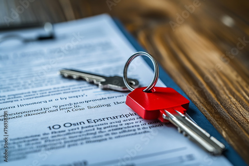 Symbolic Key House on Home Purchase Signature Paper
