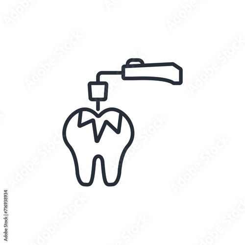 dental fillings icon. vector.Editable stroke.linear style sign for use web design,logo.Symbol illustration.
