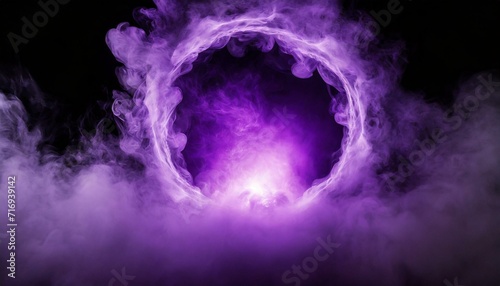 Chilling Fog: Circular Void Filled with Purple Mystery and Smoke"
