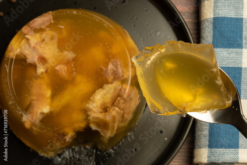 Aspic on a plate photo