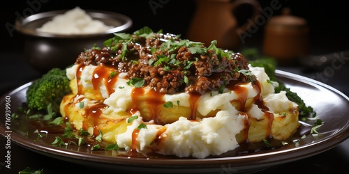Hachis Parmentier Elegance: French Comfort Cuisine. A Symphony of Ground Meat and Creamy Mashed Potatoes