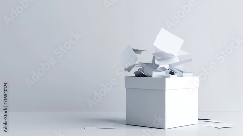 Small white ballot box isolated on a white background. photo