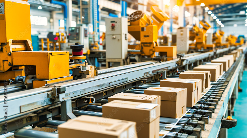Warehouse Dynamics: Automated Storage and Packaging Process in a Modern Industrial Facility