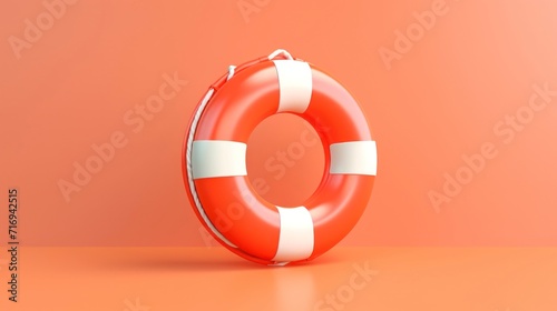 Life buoy in pastel colors. Minimal style.