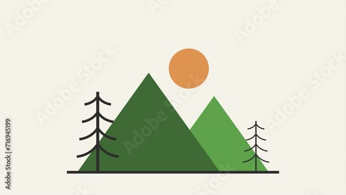 footage animation mountain nature 2d video 4k motion