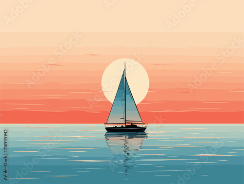 sailboat at sunset