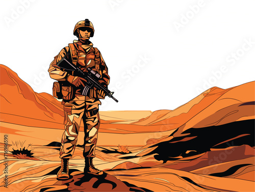 soldier  in the desert