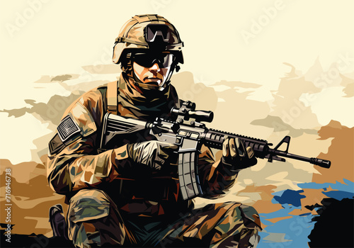 soldier with gun