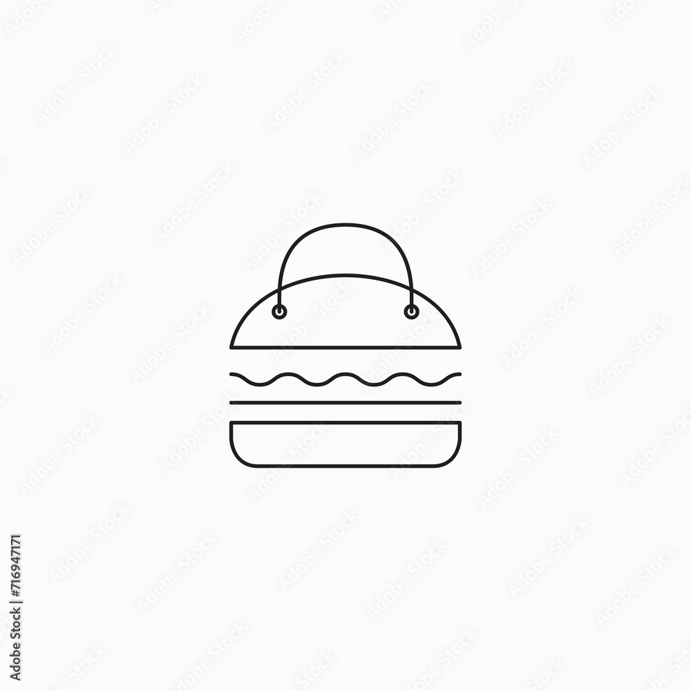 burger food menu line logo design graphic vector burger food menu line logo design graphic vector