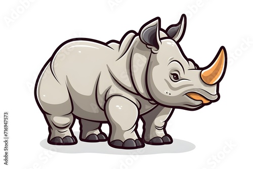 cute rhinoceros cartoon stickers