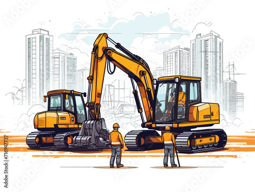 construction site with jcb