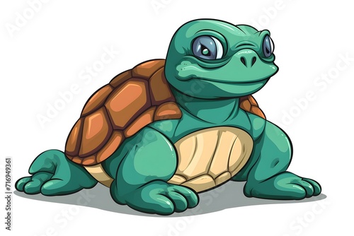 cute turtle sticker character