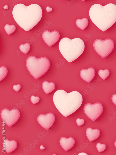 A photo of hearts shape on pastel background Generative AI © Flashup
