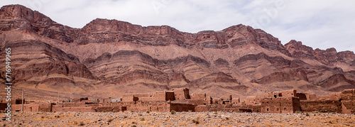 Moroccan population under the mountain photo