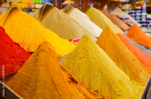 piles of colorful Moroccan spices