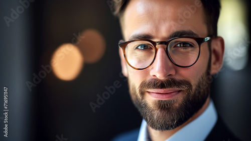 professional businessman in glasses confident and smart