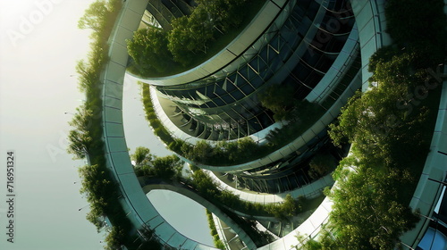 A gravity-defying eco-tower that utilizes innovative structural systems to minimize its environmental footprint
 photo