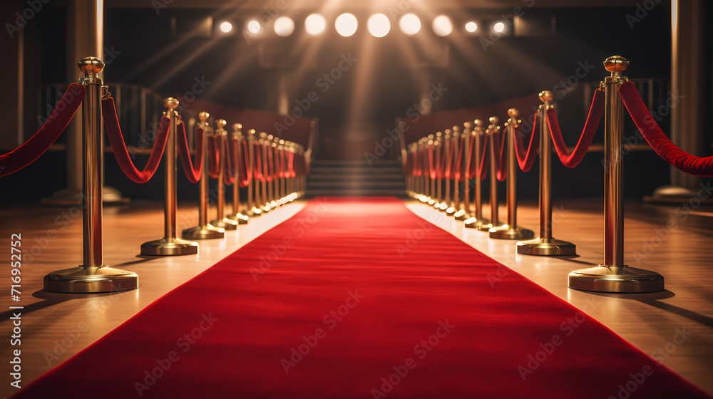Red carpet on the stairs on dark background, the way to glory, victory and success Red carpet on the stairs on dark background, the way to glory, victory and success
