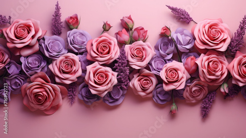 Elegant Roses on Lavender Backdrop