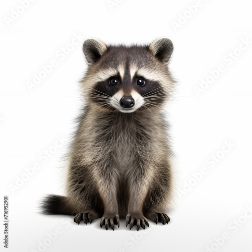 Cute Raccoon isolated on a white background.  © Muhammad